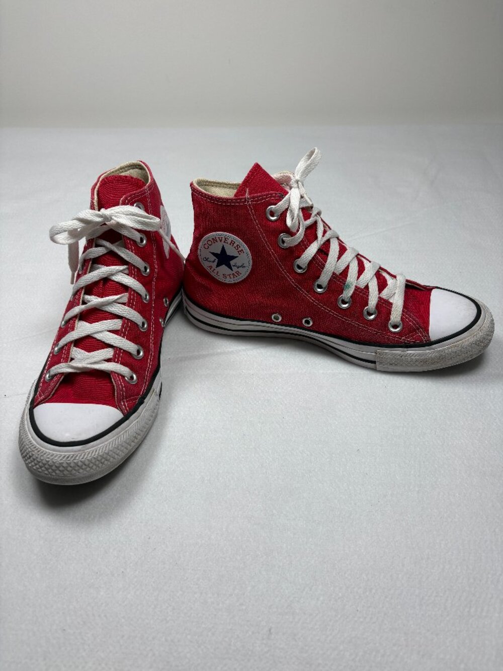 Converse All Star High Top Red Canvas Sneakers Streetwear Skater Retro W8/M6